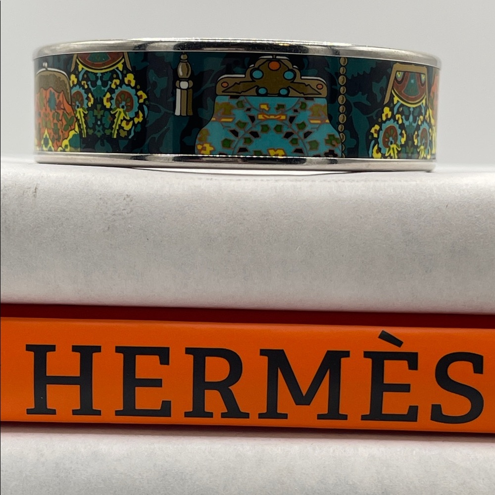 Hermes Multicolor Enamel Bracelet 70mm